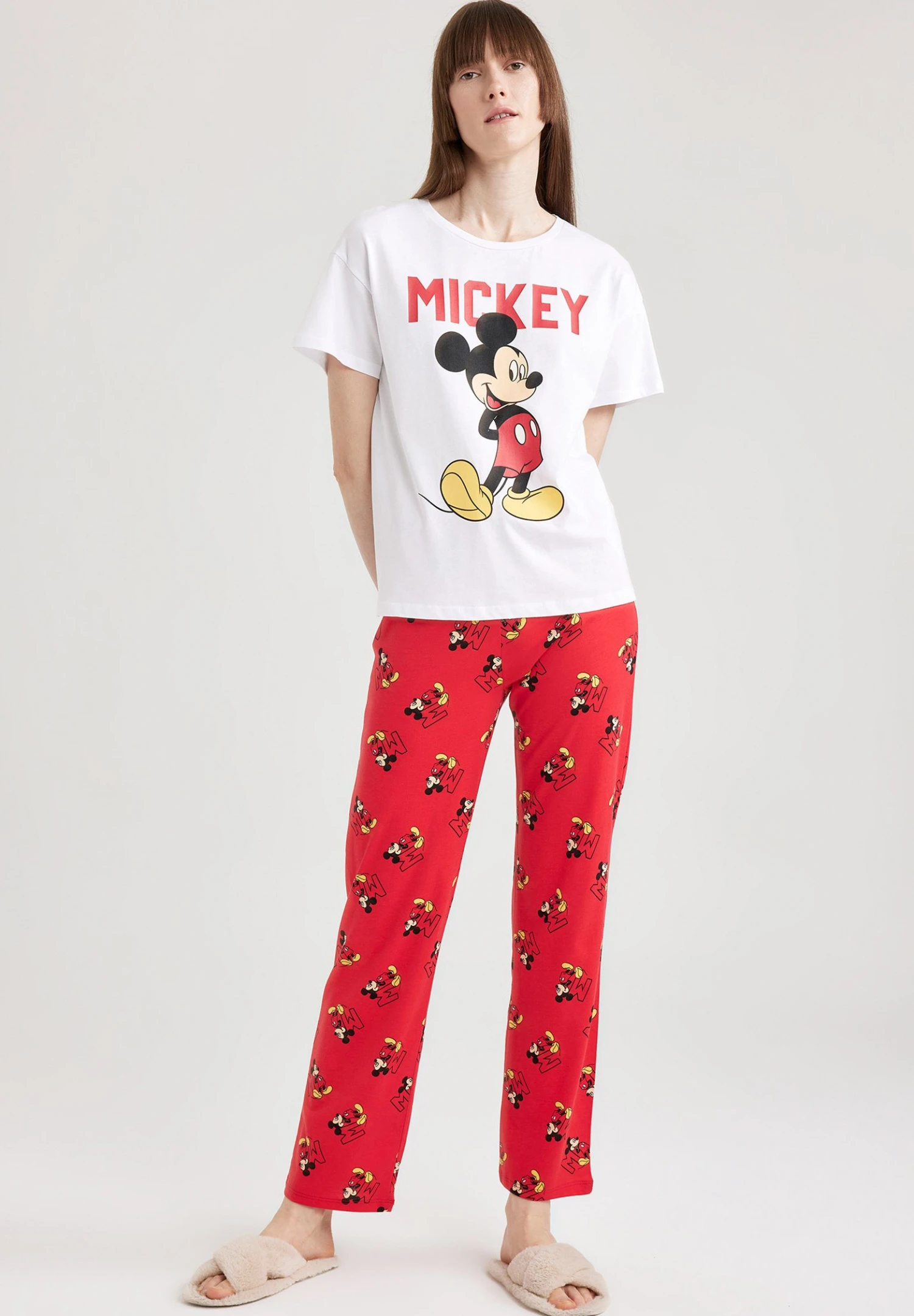 DeFacto Set Mickey & Minnie Regular Fit- Pyjama - Red 4 DeFacto Set Mickey & Minnie Regular Fit- Pyjama - Red - Afbeelding 2