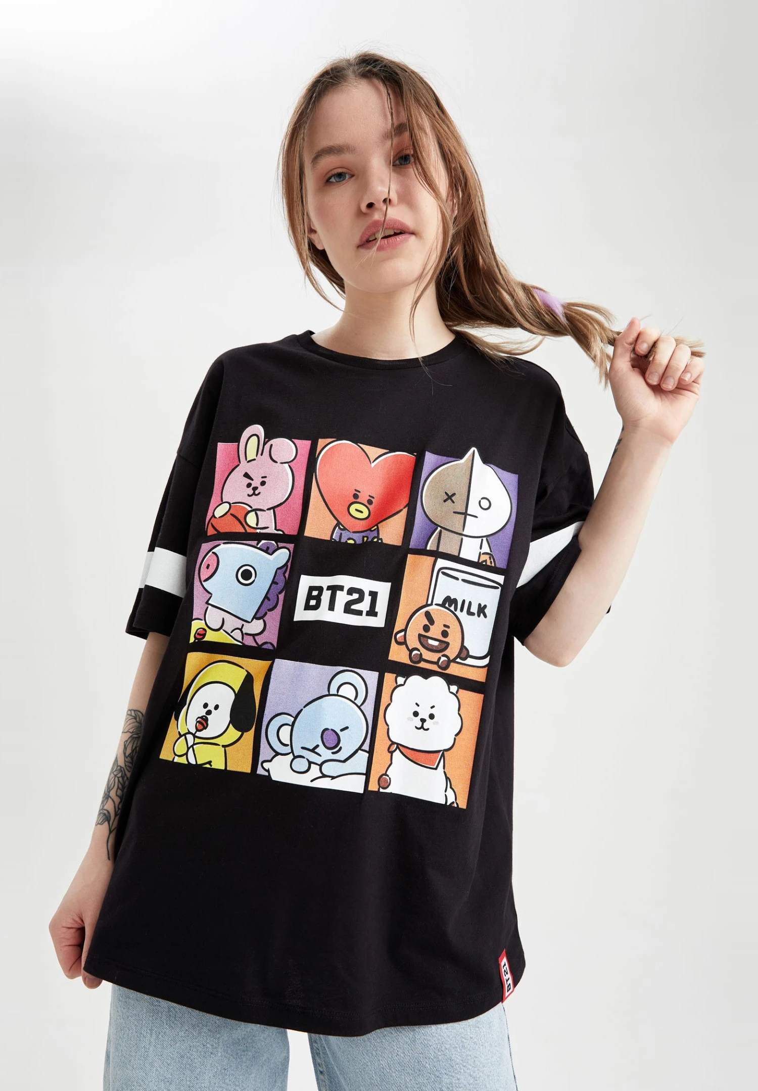 DeFacto Oversize Fit- T-Shirt Print - Black 3 DeFacto Oversize Fit- T-Shirt Print - Black