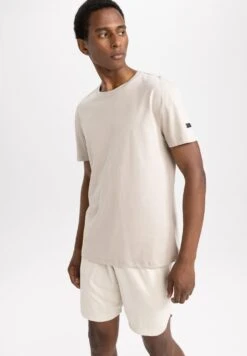 DeFacto Standart Fit - T-Shirt Basic - Beige