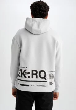 DeFacto Boxy Fit- Hoodie - Grey