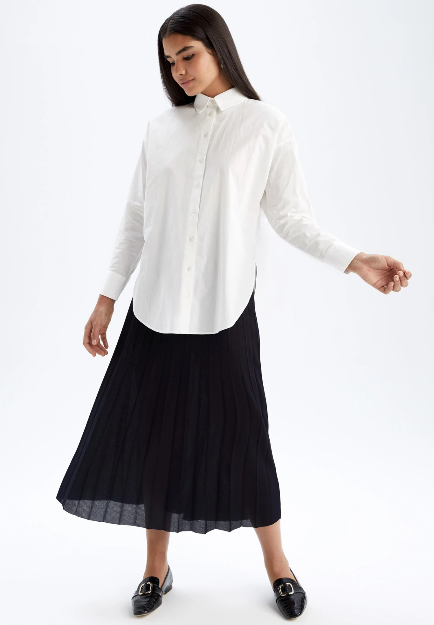 DeFacto Regular Fit - A-Lijn Rok - Navy 4 DeFacto Regular Fit - A-Lijn Rok - Navy - Afbeelding 2