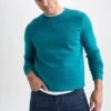 DeFacto Regular Fit- Sweater - Turquoise -DeFacto a94e7c57d0644165b7a9464bfab8c08c