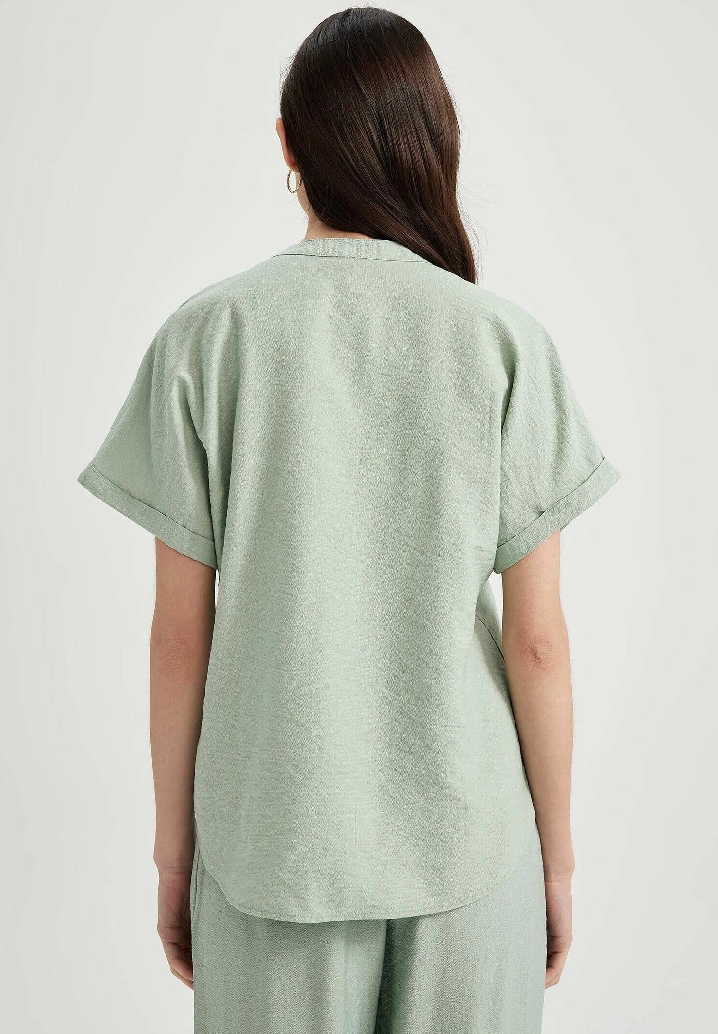 DeFacto Overhemdblouse - Green 5 DeFacto Overhemdblouse - Green - Afbeelding 3