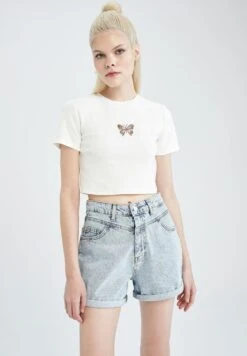 DeFacto Mom - Jeansshort - Blue