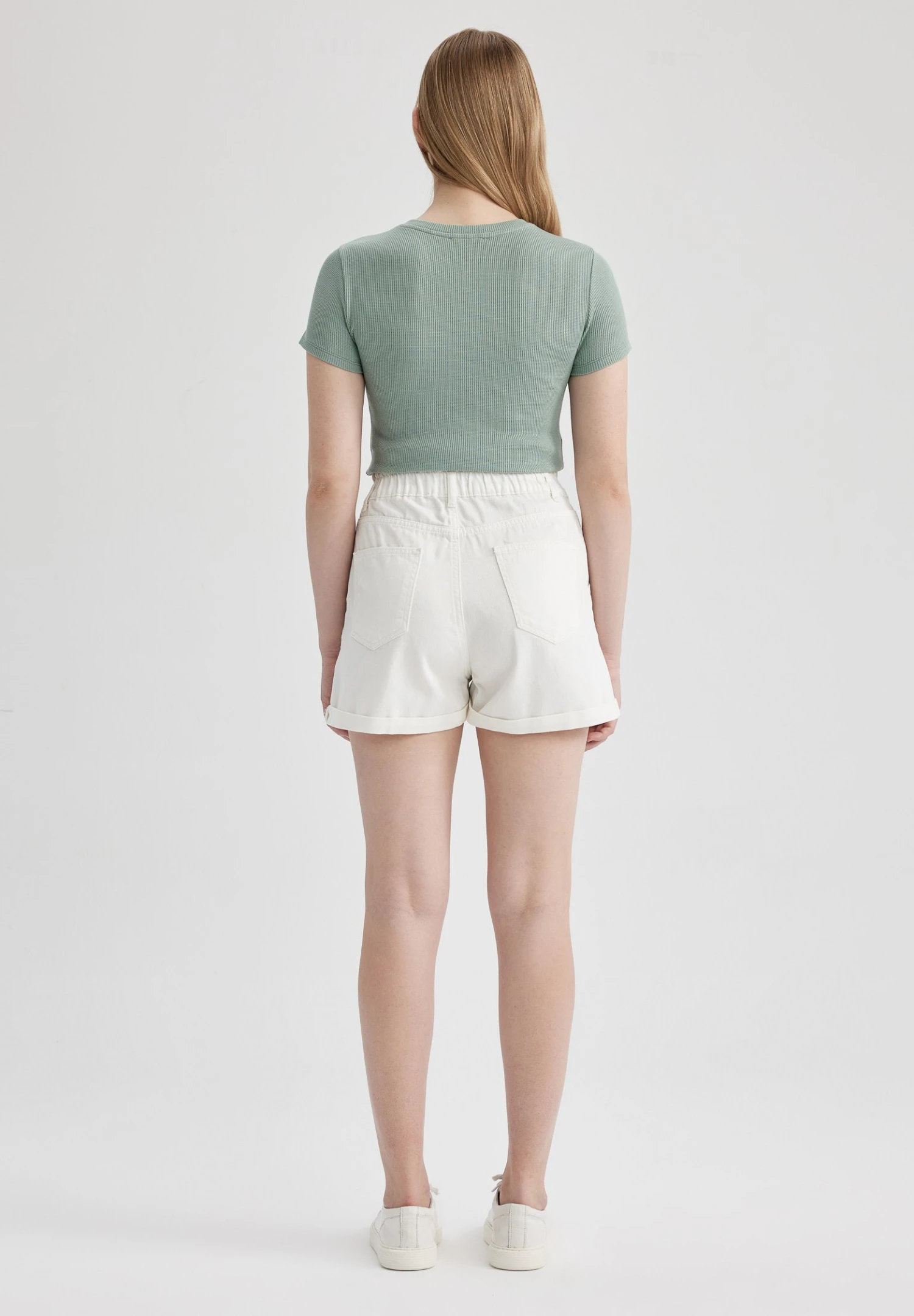 DeFacto Paperbag - Jeansshort - White 5 DeFacto Paperbag - Jeansshort - White - Afbeelding 3