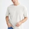 DeFacto T-Shirt Basic - Beige -DeFacto ad3562407f4c4e39940c417fbab7d483