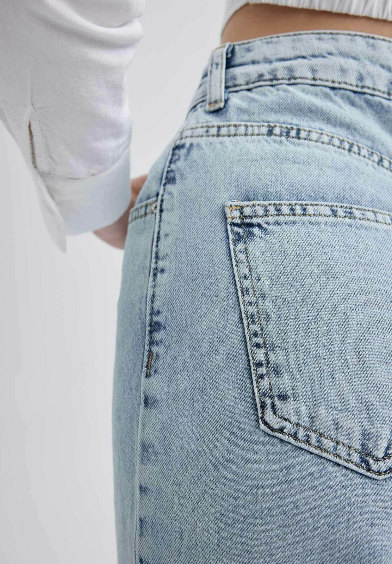 DeFacto 90 S Wide Leg- Flared Jeans - Blue 7 DeFacto 90 S Wide Leg- Flared Jeans - Blue - Afbeelding 5