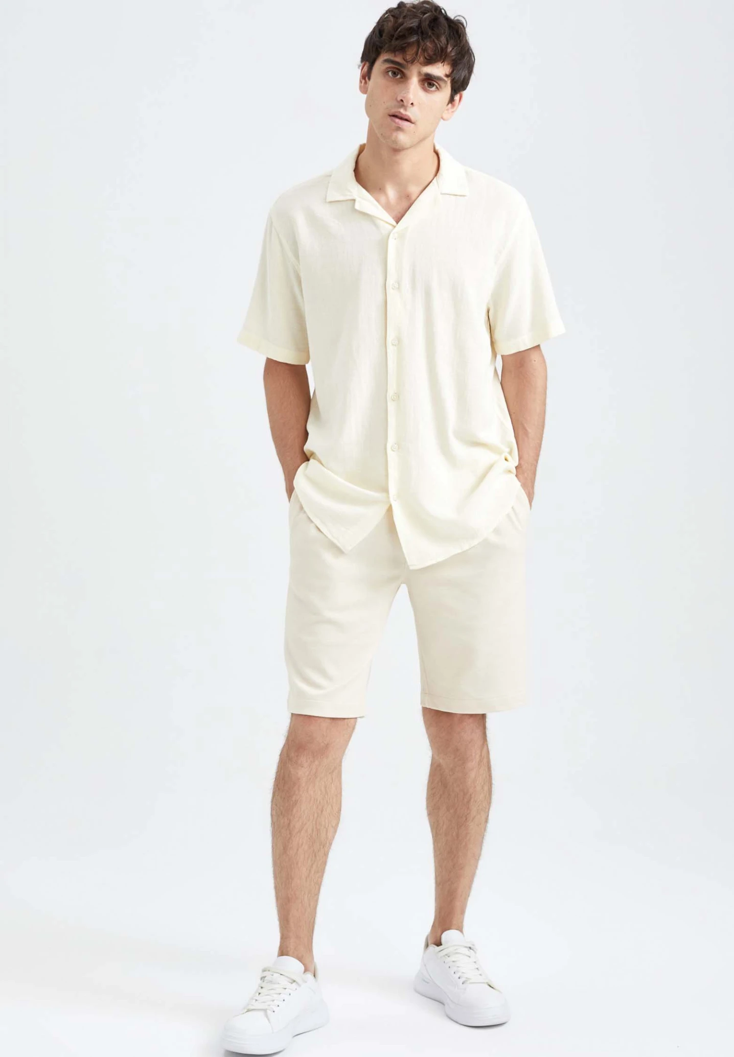 DeFacto Regular Fit - Overhemd - Ecru 4 DeFacto Regular Fit - Overhemd - Ecru - Afbeelding 2