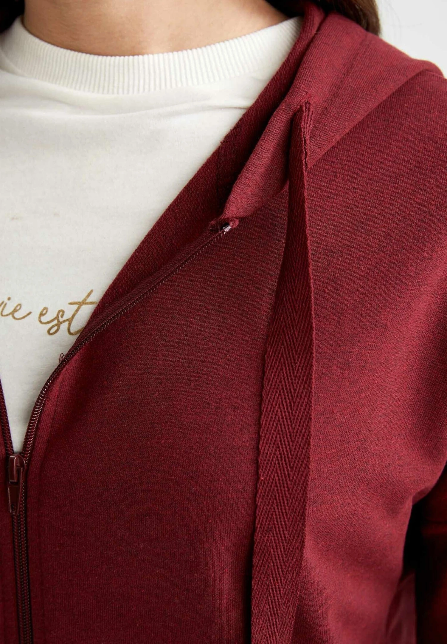 DeFacto Regular Fit- Sweater Met Rits - Bordeaux 6 DeFacto Regular Fit- Sweater Met Rits - Bordeaux - Afbeelding 4