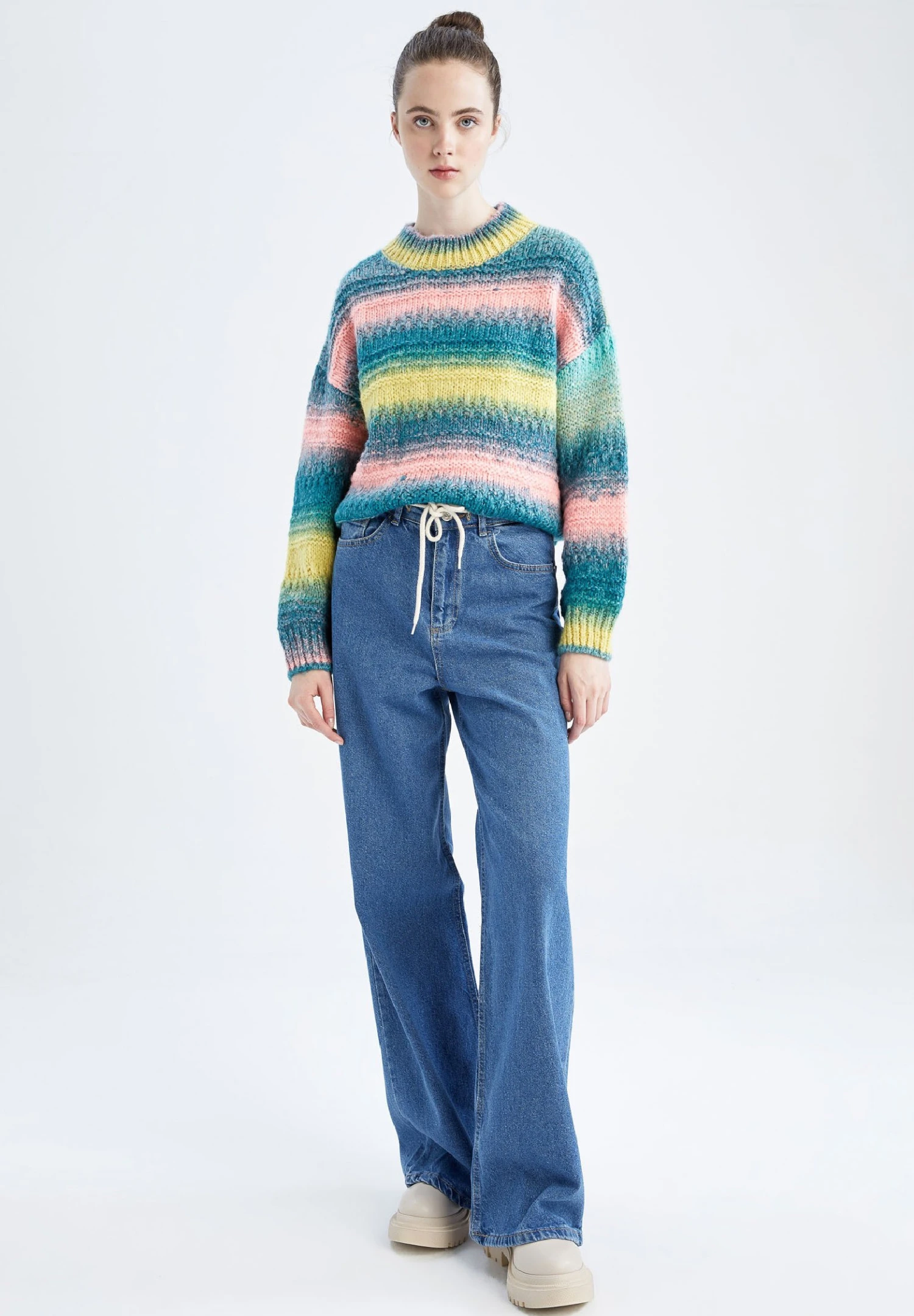 DeFacto Oversize Fit - Trui - Blue 3 DeFacto Oversize Fit - Trui - Blue