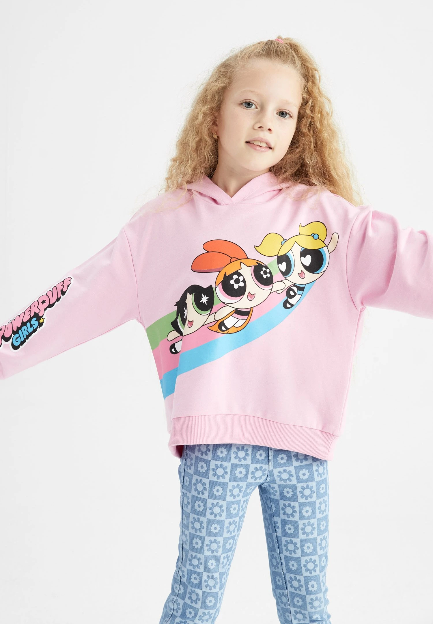 DeFacto Powerpuff Girls Relax Fit - Hoodie - Pink 6 DeFacto Powerpuff Girls Relax Fit - Hoodie - Pink - Afbeelding 4