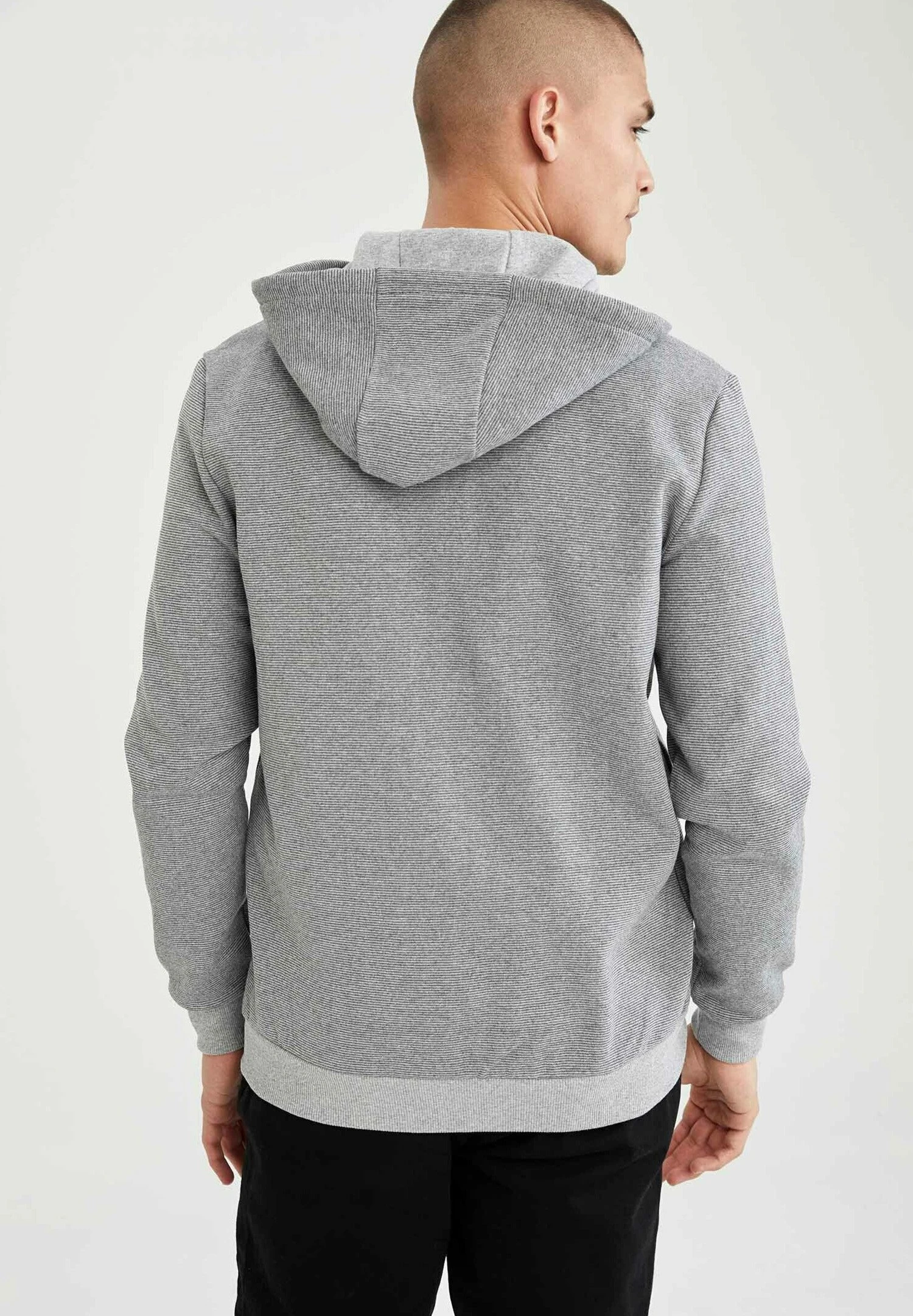 DeFacto Slim Fit - Sweater Met Rits - Grey 5 DeFacto Slim Fit - Sweater Met Rits - Grey - Afbeelding 3