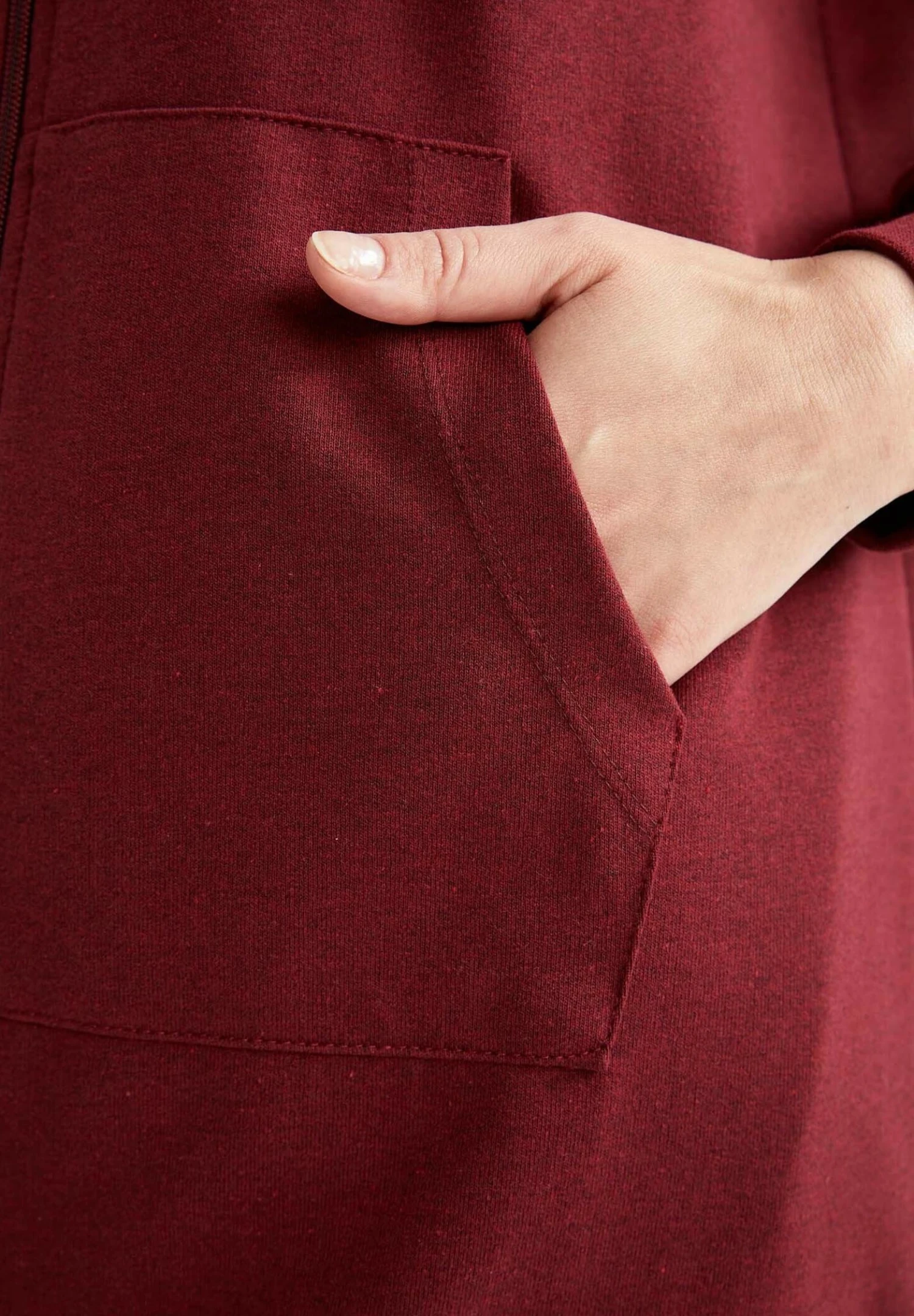 DeFacto Regular Fit- Sweater Met Rits - Bordeaux 7 DeFacto Regular Fit- Sweater Met Rits - Bordeaux - Afbeelding 5