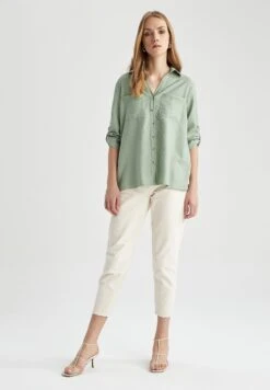 DeFacto Regular Fit - Overhemdblouse - Turquoise 8 DeFacto Regular Fit - Overhemdblouse - Turquoise -DeFacto b70bd01f9fe546e592b7f386f0c29232