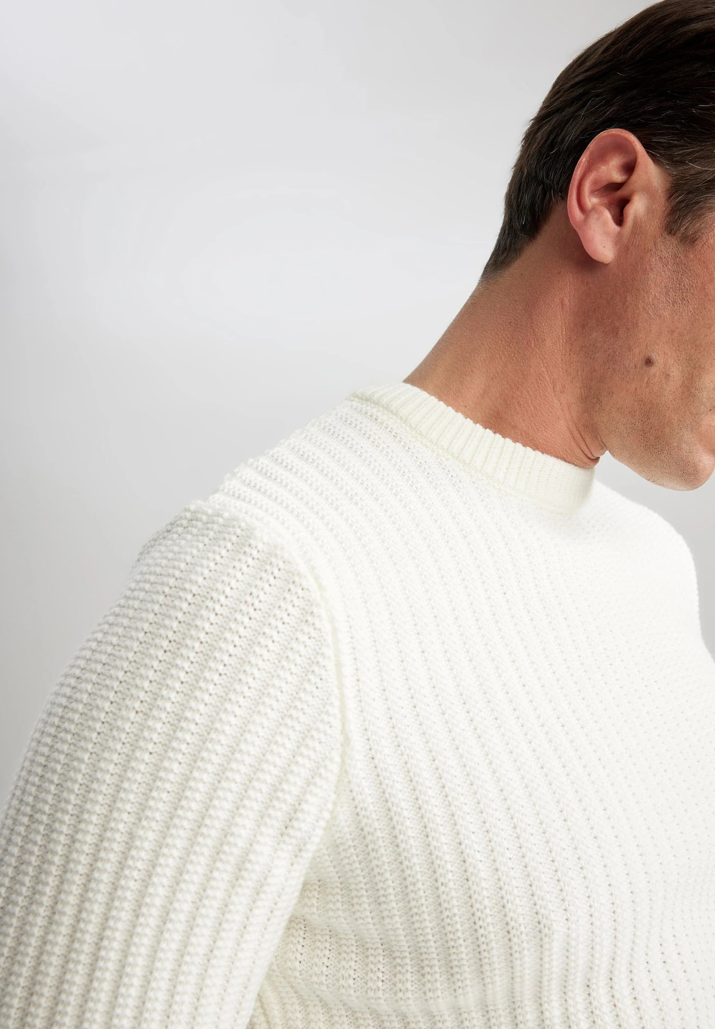 DeFacto Standart Fit - Trui - Ecru 6 DeFacto Standart Fit - Trui - Ecru - Afbeelding 4