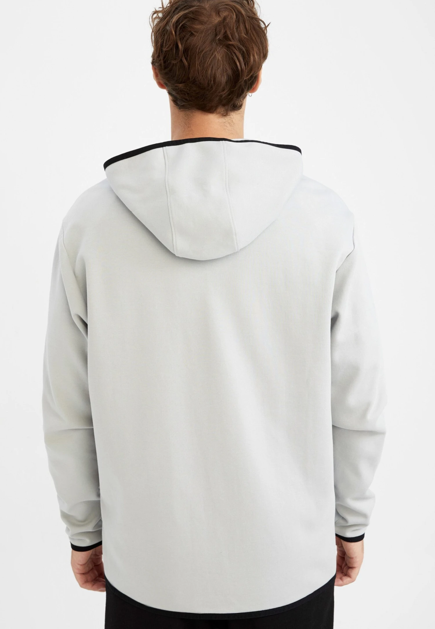 DeFacto Standart Fit - Sweater Met Rits - Grey 5 DeFacto Standart Fit - Sweater Met Rits - Grey - Afbeelding 3