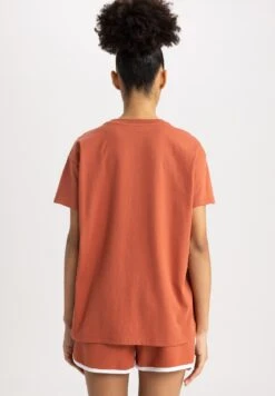 DeFacto T-Shirt Print - Orange -DeFacto b7889df9ac18498bbee757648dcf7935