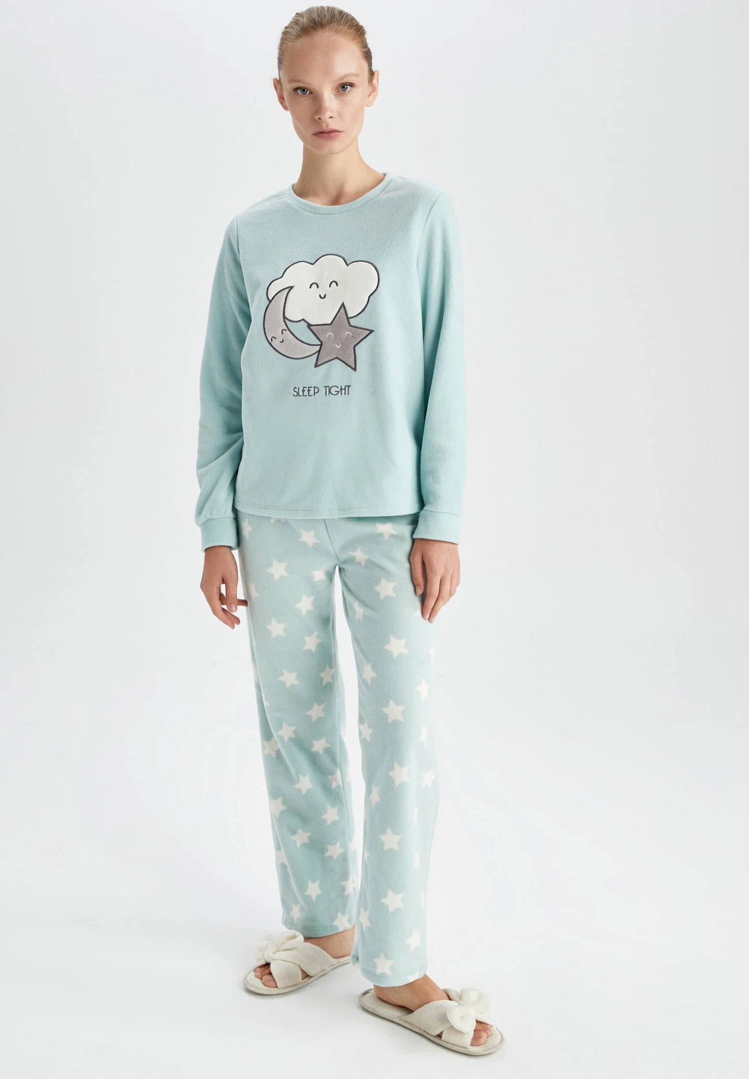 DeFacto Regular Fit- Pyjama - Turquoise 3 DeFacto Regular Fit- Pyjama - Turquoise