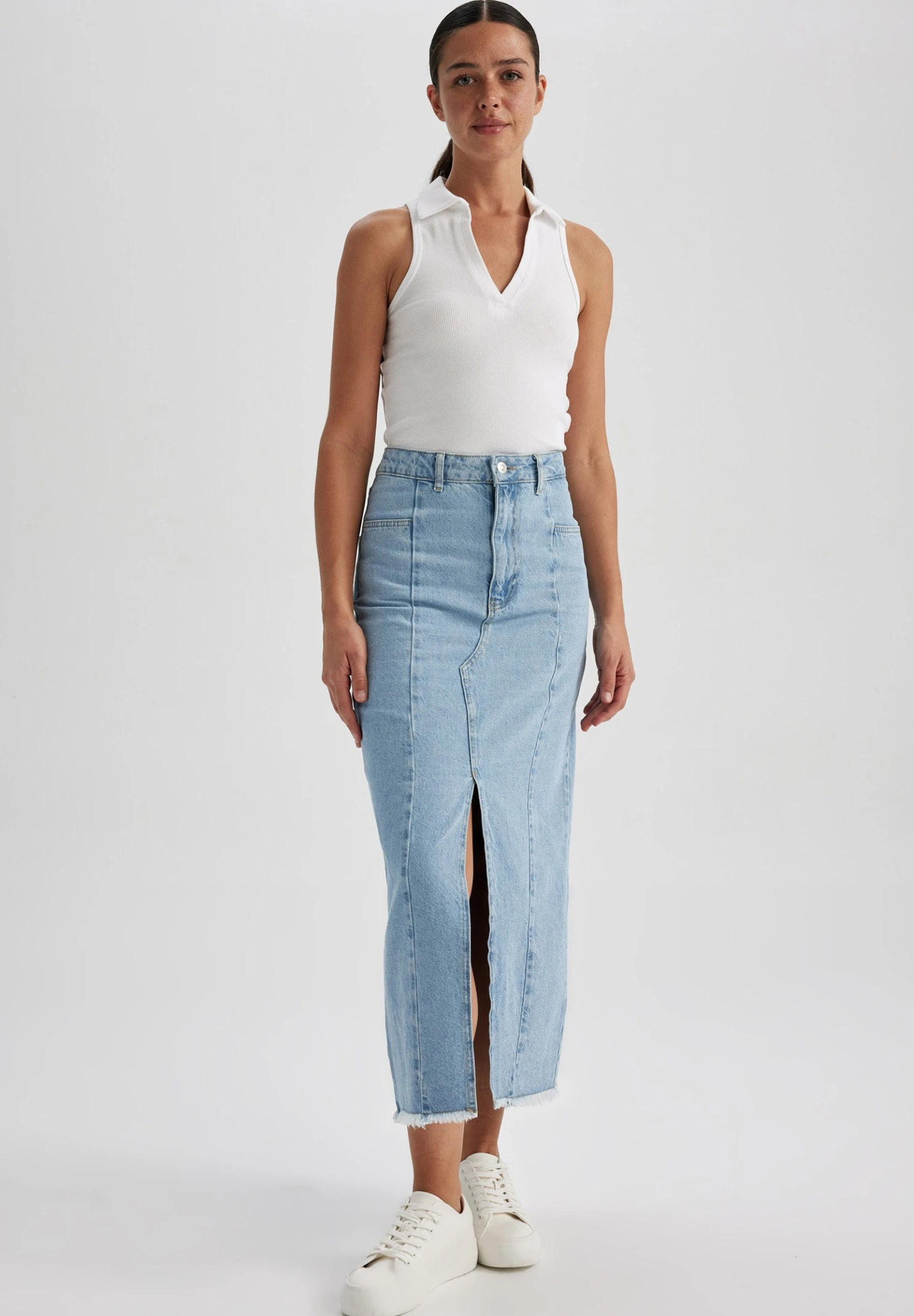 DeFacto Fashion Fit- A-Lijn Rok - Blue 4 DeFacto Fashion Fit- A-Lijn Rok - Blue - Afbeelding 2