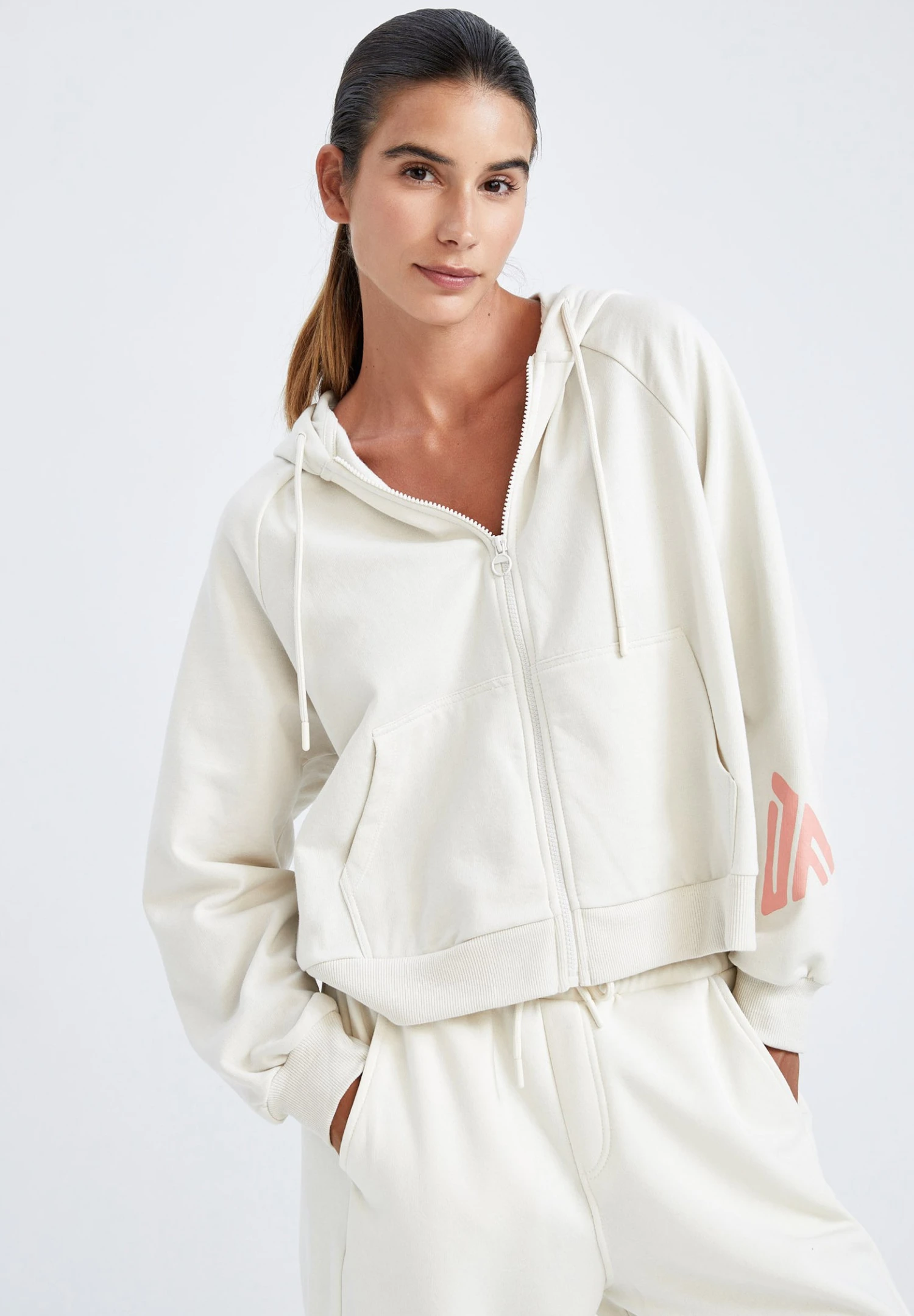 DeFacto Cover Up- Sweater Met Rits - Beige 3 DeFacto Cover Up- Sweater Met Rits - Beige