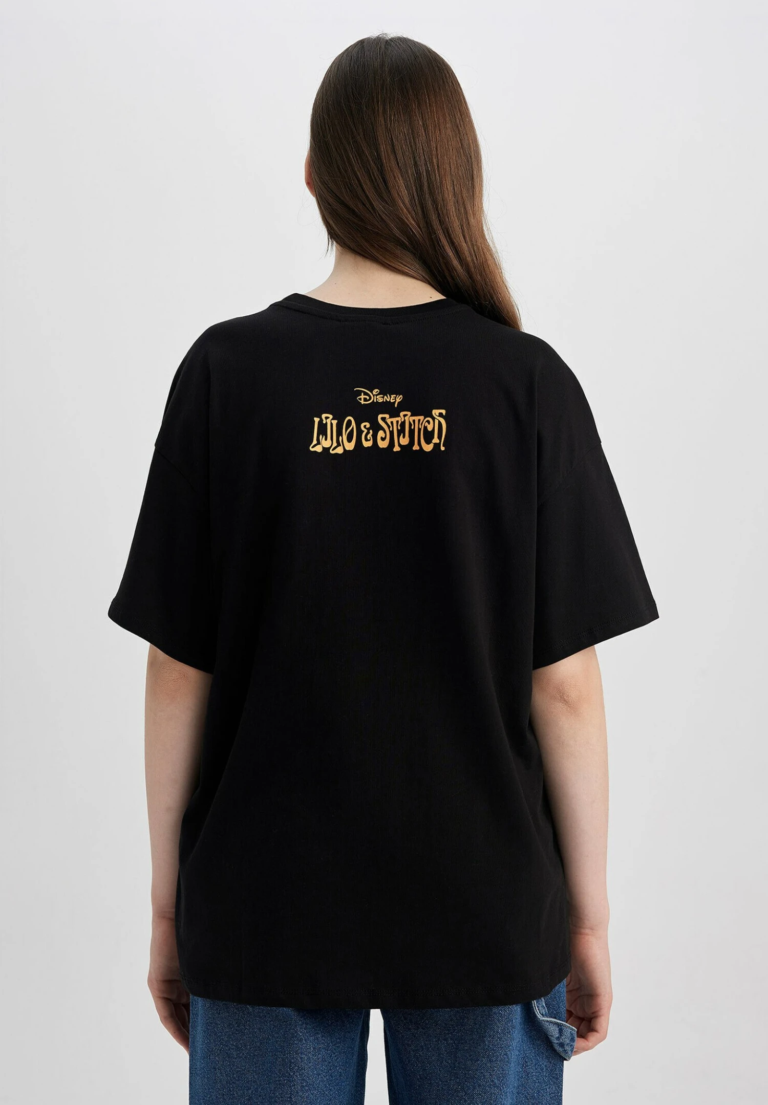 DeFacto Lilo & Stitch Oversize Fit - T-Shirt Print - Black 5 DeFacto Lilo & Stitch Oversize Fit - T-Shirt Print - Black - Afbeelding 3