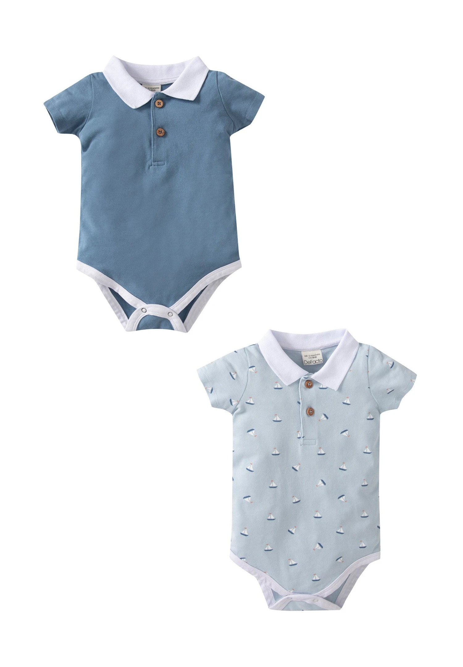 DeFacto 2Pack Regular Fit One Piece Suit - Body - Blue 3 DeFacto 2Pack Regular Fit One Piece Suit - Body - Blue