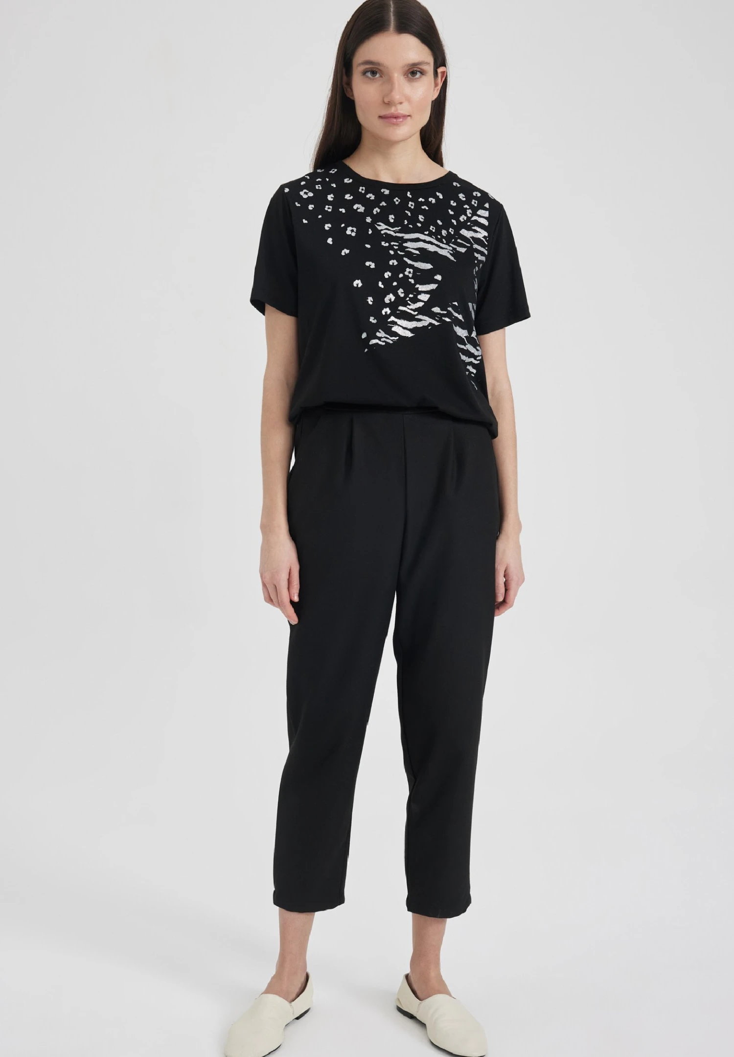 DeFacto Regular Fit- T-Shirt Print - Black 4 DeFacto Regular Fit- T-Shirt Print - Black - Afbeelding 2