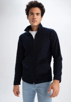 DeFacto Regular Fit - Sweater Met Rits - Navy