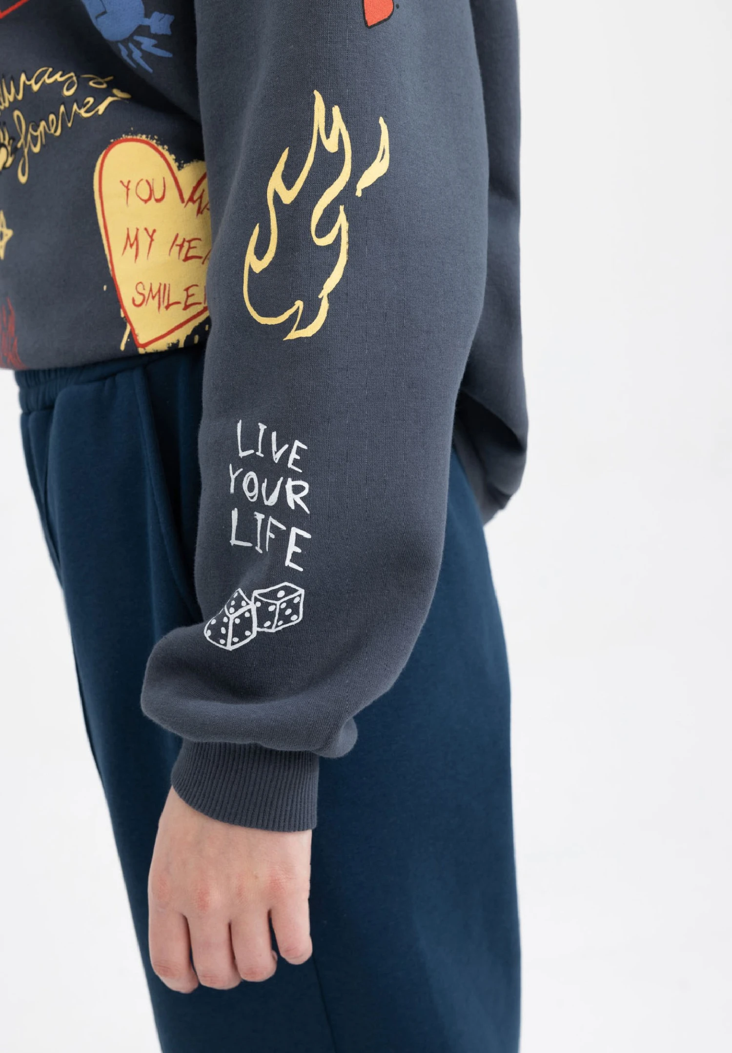 DeFacto Oversize Fit - Hoodie - Navy 6 DeFacto Oversize Fit - Hoodie - Navy - Afbeelding 4