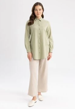 DeFacto Regular Fit - Overhemdblouse - Khaki 9 DeFacto Regular Fit - Overhemdblouse - Khaki -DeFacto bbc6e150ae91444e9e7843fee838676d