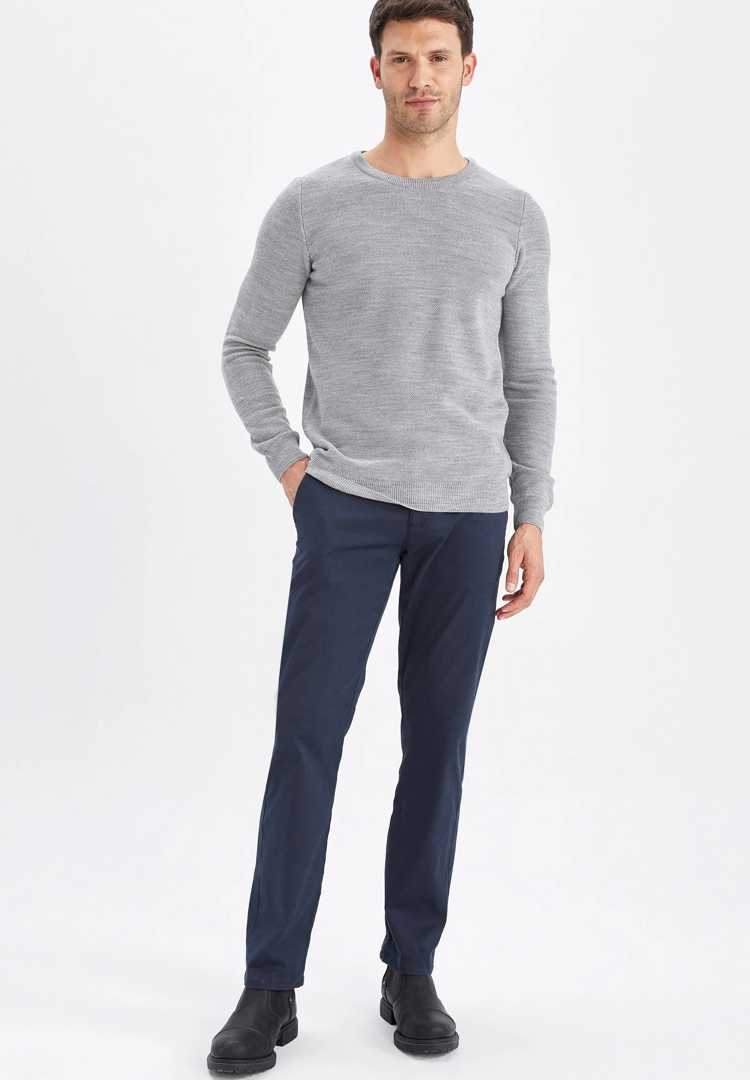 DeFacto Slim Fit- Trui - Grey 4 DeFacto Slim Fit- Trui - Grey - Afbeelding 2