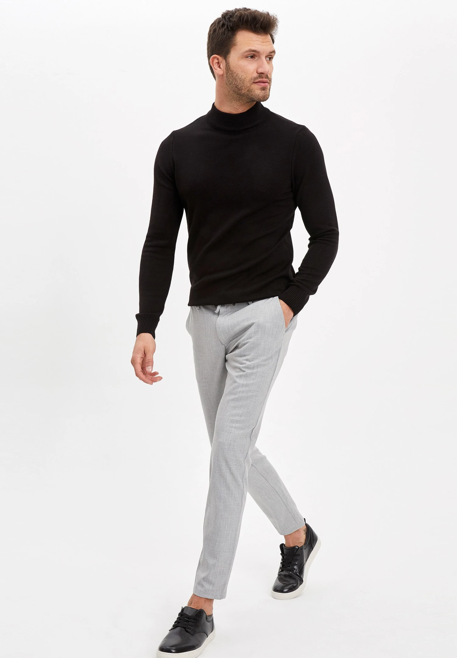 DeFacto Slim Fit - Trui - Black 4 DeFacto Slim Fit - Trui - Black - Afbeelding 2