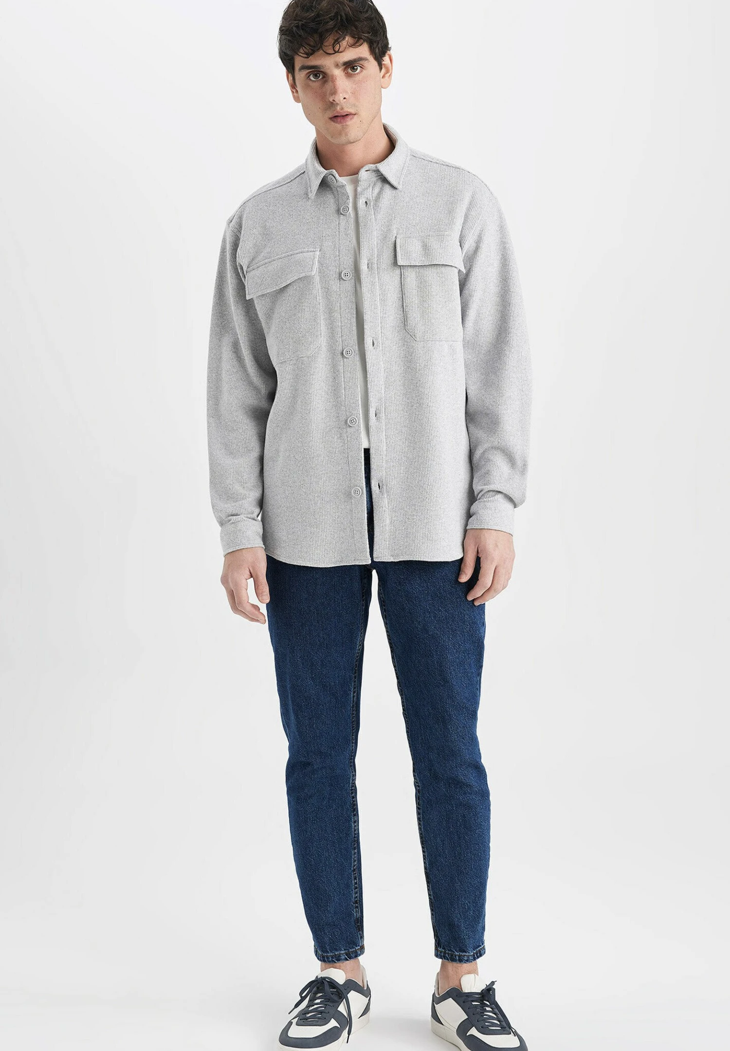 DeFacto Relax Fit - Overhemd - Grey 4 DeFacto Relax Fit - Overhemd - Grey - Afbeelding 2