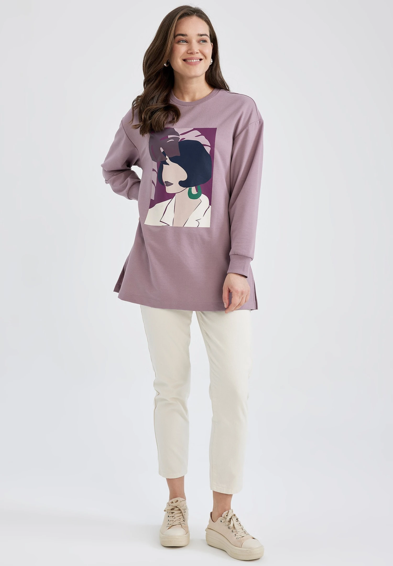 DeFacto Relax Fit- Sweater - Bordeaux 4 DeFacto Relax Fit- Sweater - Bordeaux - Afbeelding 2