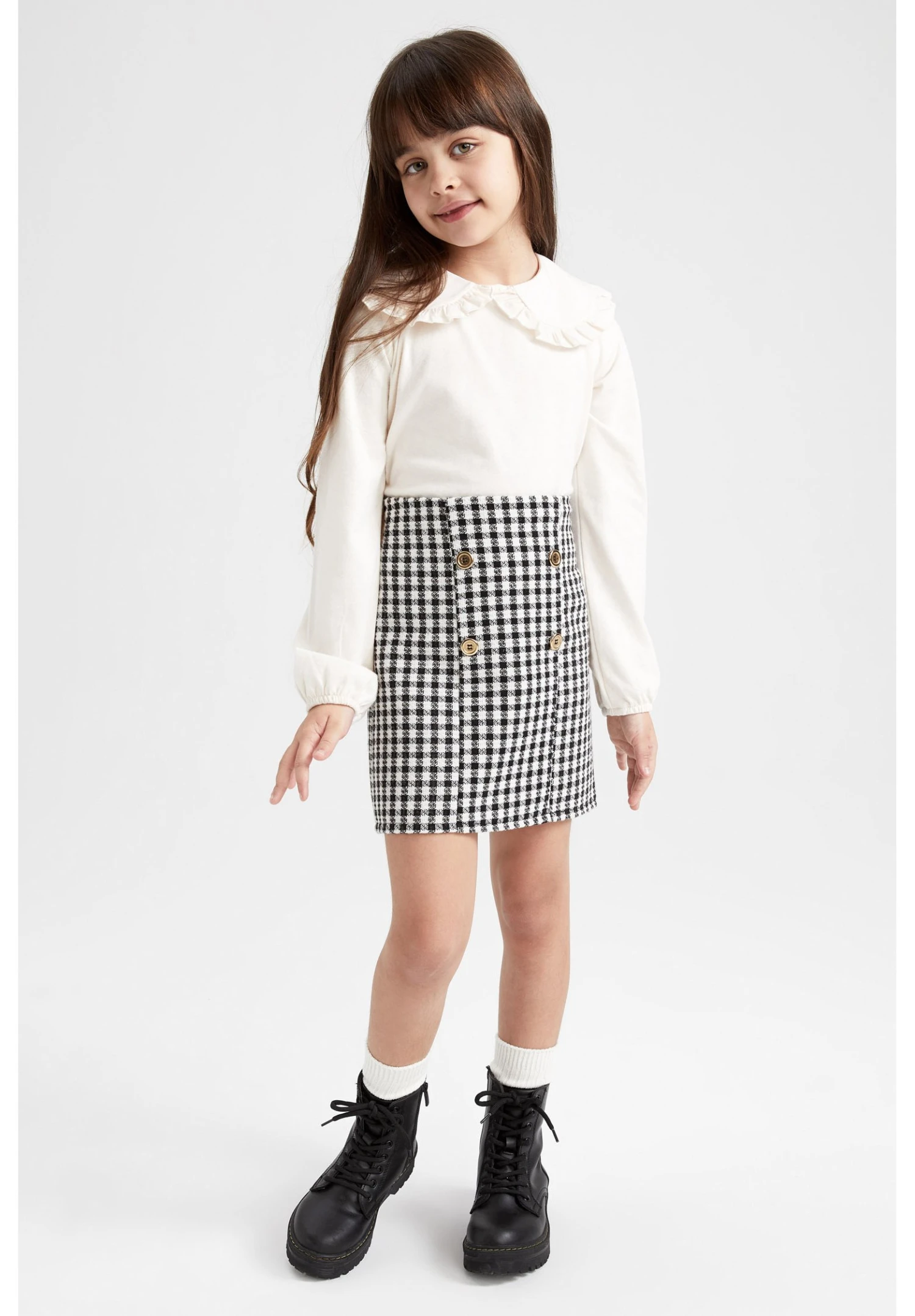 DeFacto Set - Minirok - Ecru 5 DeFacto Set - Minirok - Ecru - Afbeelding 3