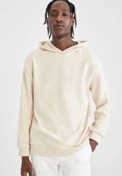 DeFacto Regular Fit - Hoodie - Ecru