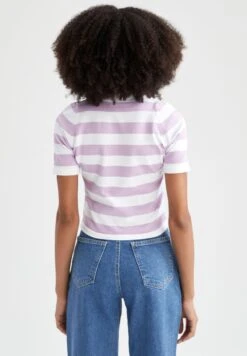 DeFacto Slim Fit - T-Shirt Print - Purple 7 DeFacto Slim Fit - T-Shirt Print - Purple -DeFacto c110ada8c5a04a0aab69218fff0990bc