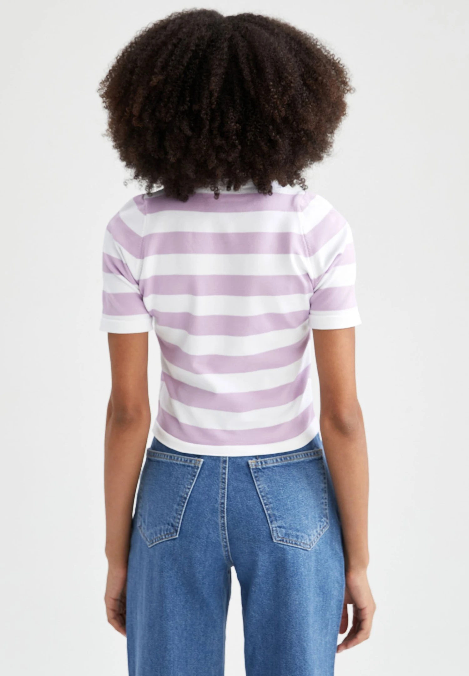 DeFacto Slim Fit - T-Shirt Print - Purple 5 DeFacto Slim Fit - T-Shirt Print - Purple - Afbeelding 3