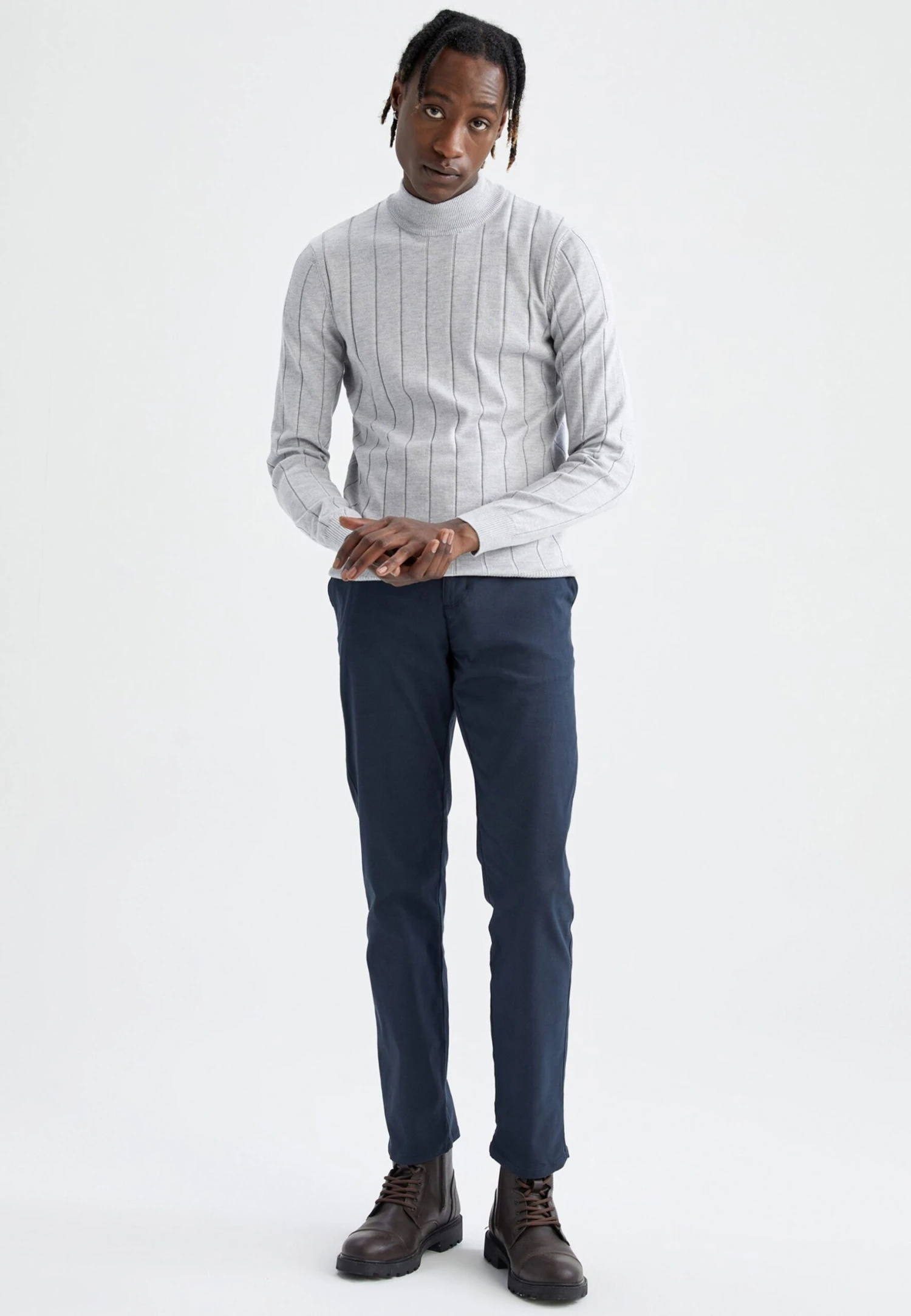 DeFacto Slim Fit - Trui - Grey 4 DeFacto Slim Fit - Trui - Grey - Afbeelding 2