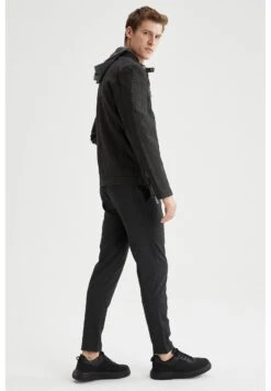 DeFacto Regular Fit - Imitatieleren Jas - Anthracite -DeFacto c38cec71cd554140b65b86755a783cc3