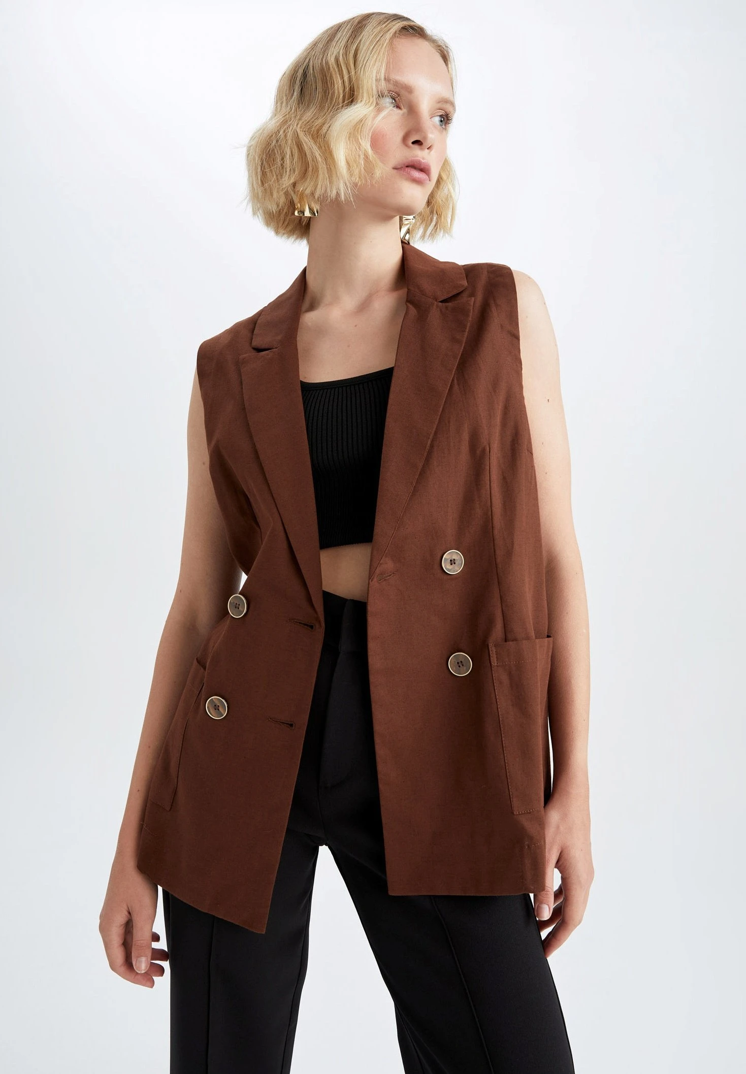 DeFacto Regular Fit- Bodywarmer - Brown 3 DeFacto Regular Fit- Bodywarmer - Brown