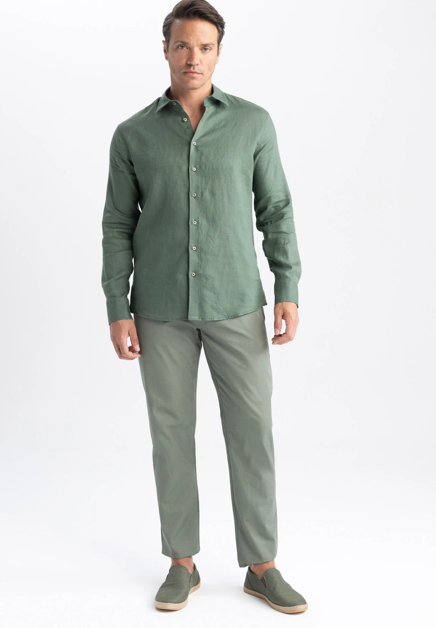 DeFacto Modern Fit- Overhemd - Green 4 DeFacto Modern Fit- Overhemd - Green - Afbeelding 2