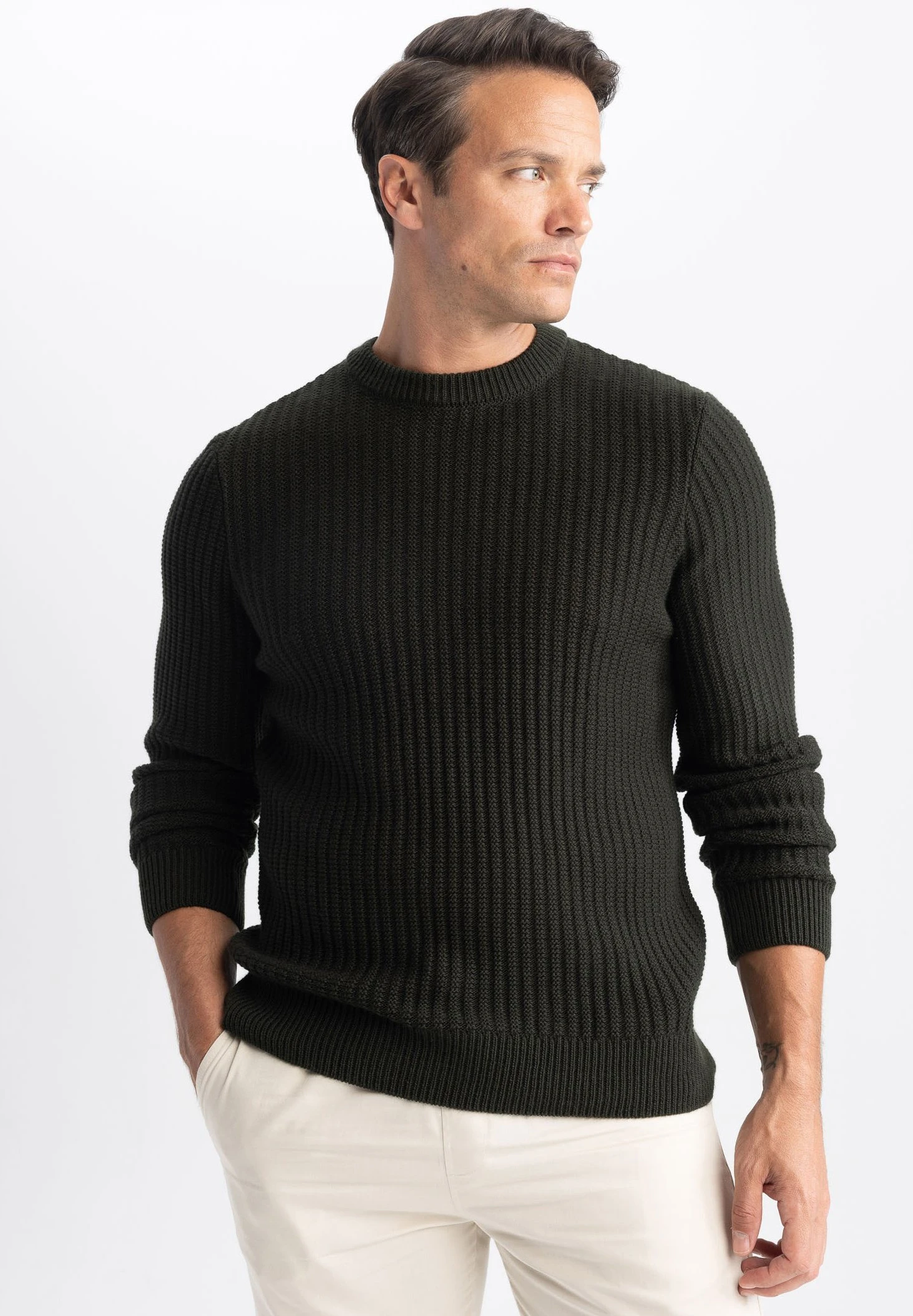 DeFacto Standart Fit - Trui - Green 3 DeFacto Standart Fit - Trui - Green