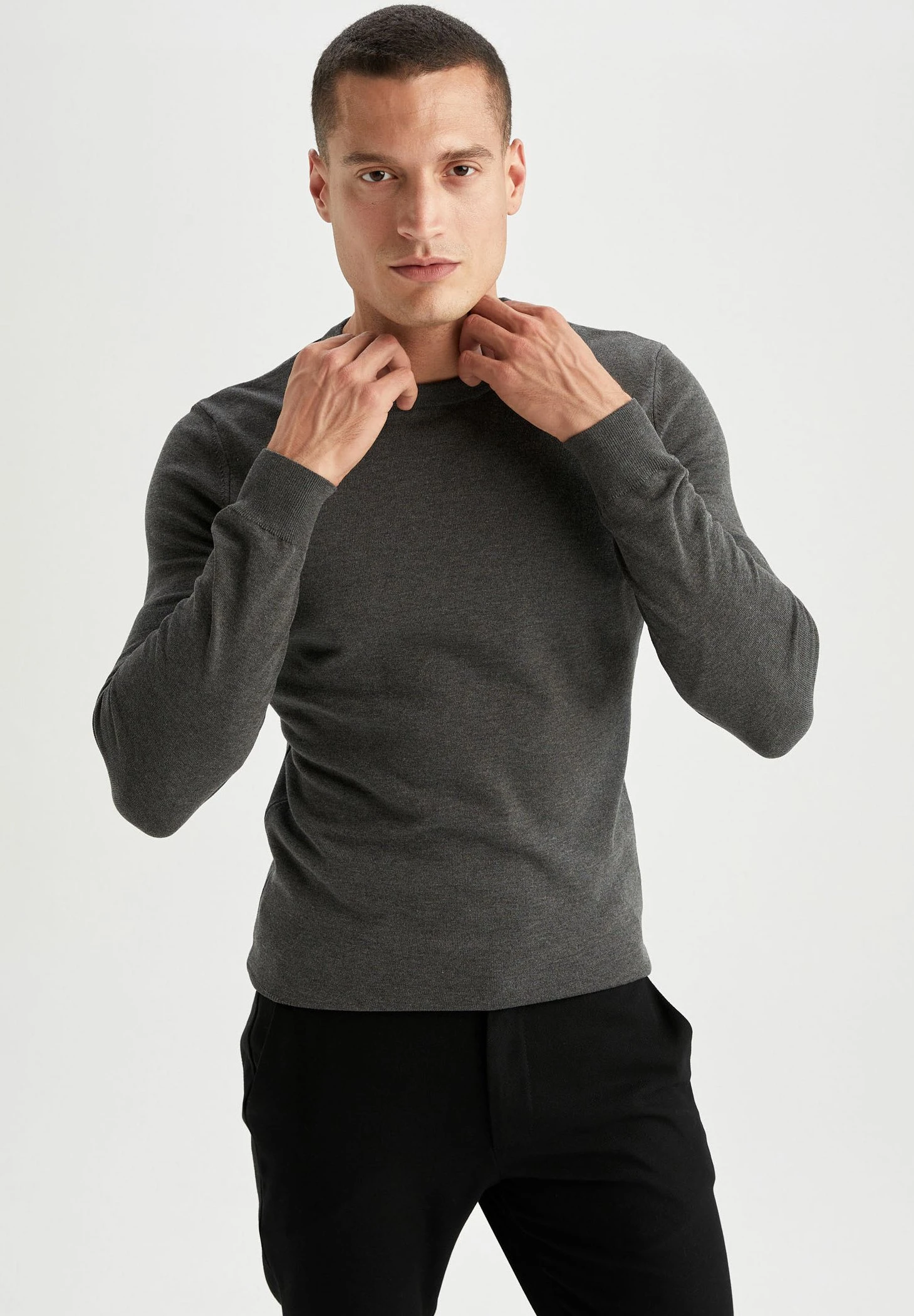 DeFacto Regular Fit - Trui - Anthracite 3 DeFacto Regular Fit - Trui - Anthracite