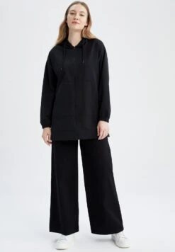 DeFacto Sweater Met Rits - Black -DeFacto ca5de41f85314b7d8c02d336520fbf16