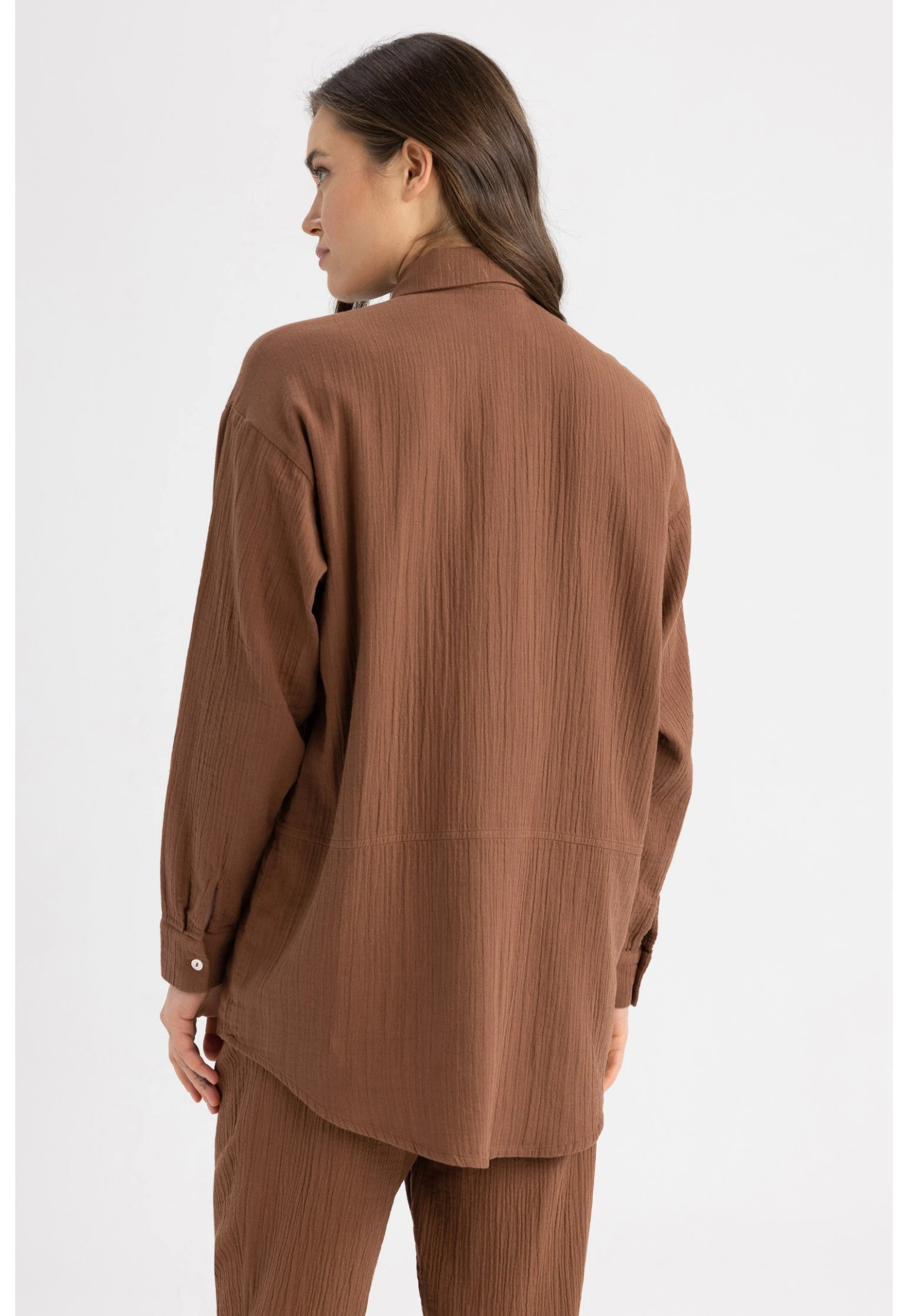 DeFacto Overhemdblouse - Brown 5 DeFacto Overhemdblouse - Brown - Afbeelding 3