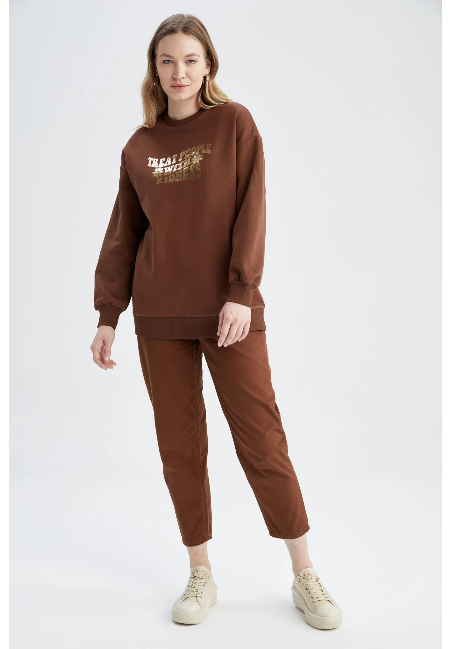 DeFacto Relax Fit - Sweater - Brown 4 DeFacto Relax Fit - Sweater - Brown - Afbeelding 2
