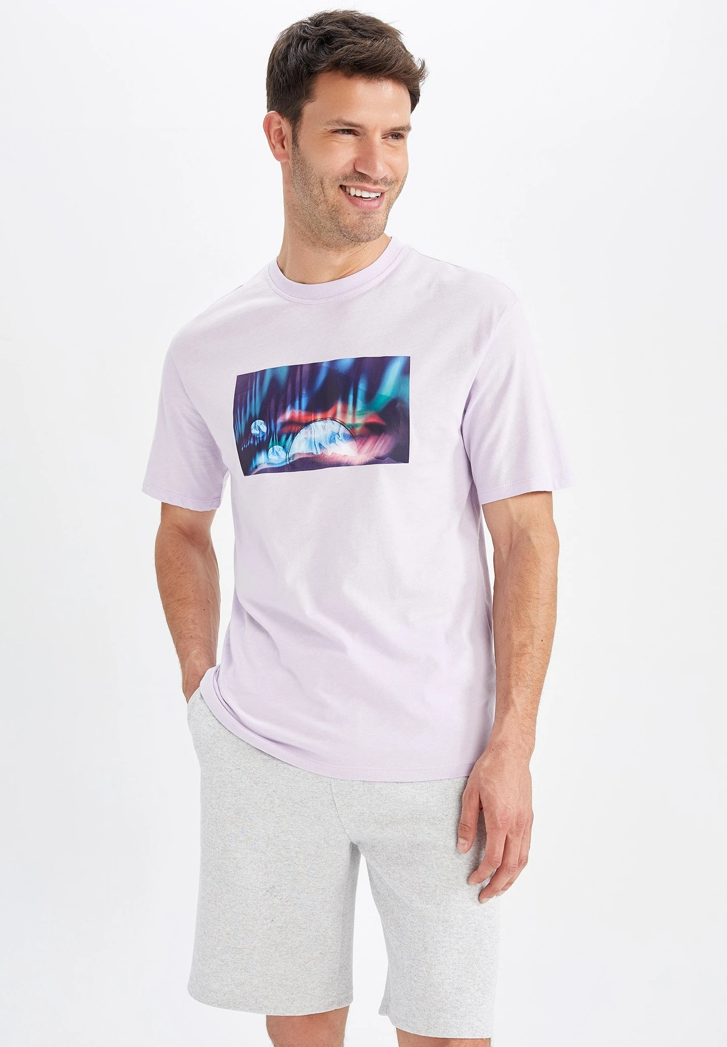 DeFacto T-Shirt Print - Lilac 3 DeFacto T-Shirt Print - Lilac