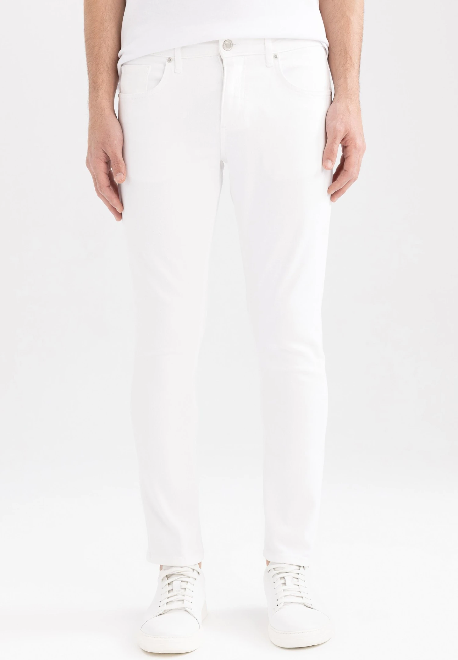 DeFacto Slim Fit Jeans - White 3 DeFacto Slim Fit Jeans - White