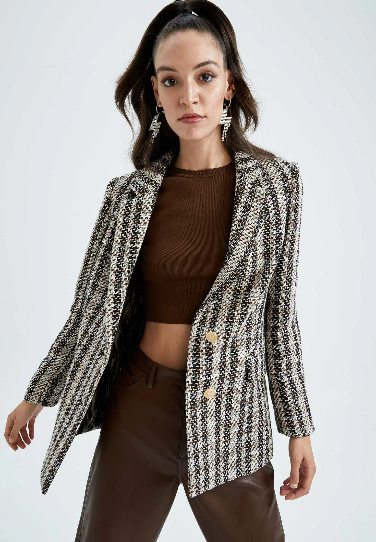 DeFacto Halflange Jas - Anthracite 3 DeFacto Halflange Jas - Anthracite